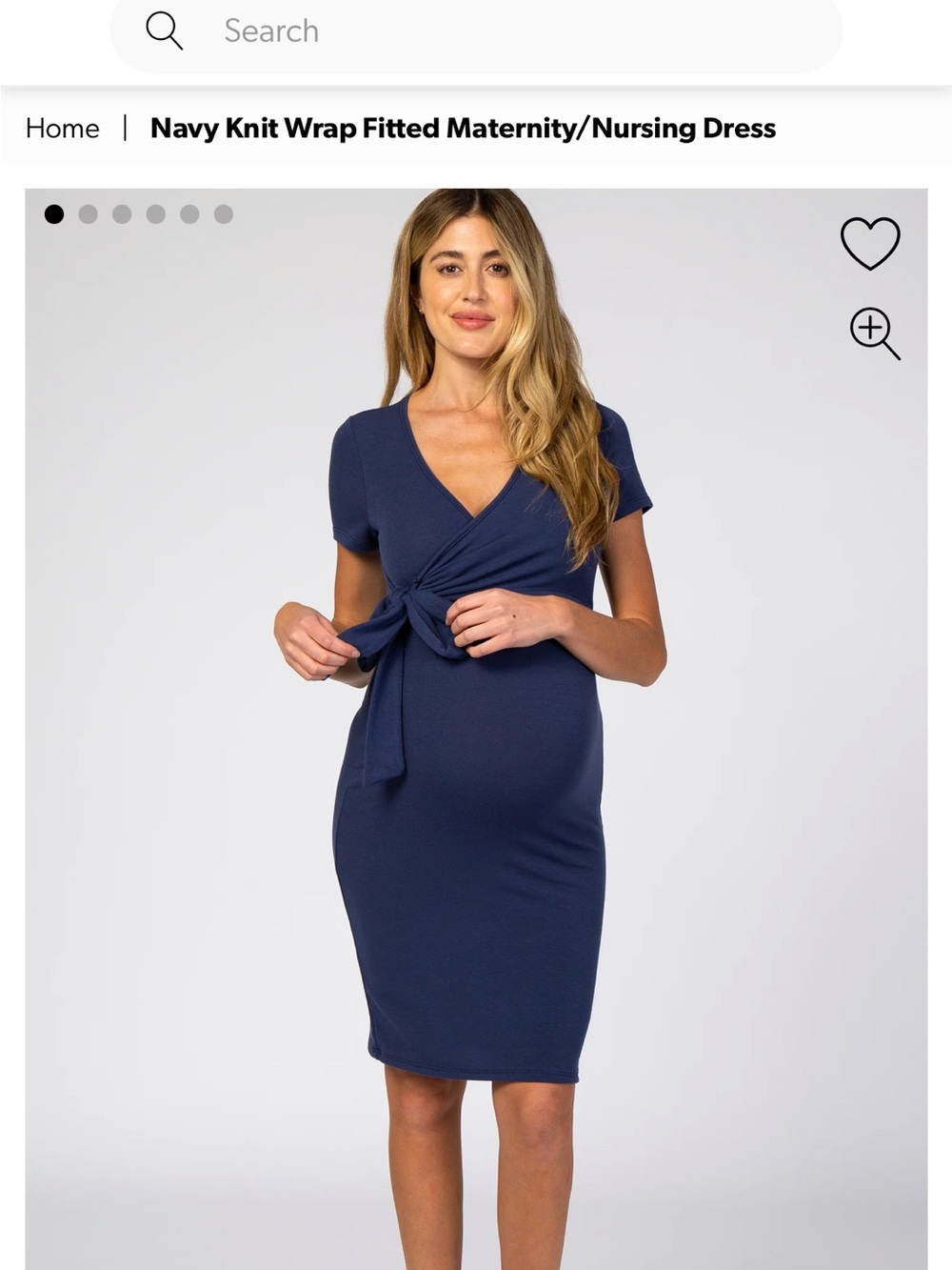 Pinkblush Navy Wrap Midi Dress